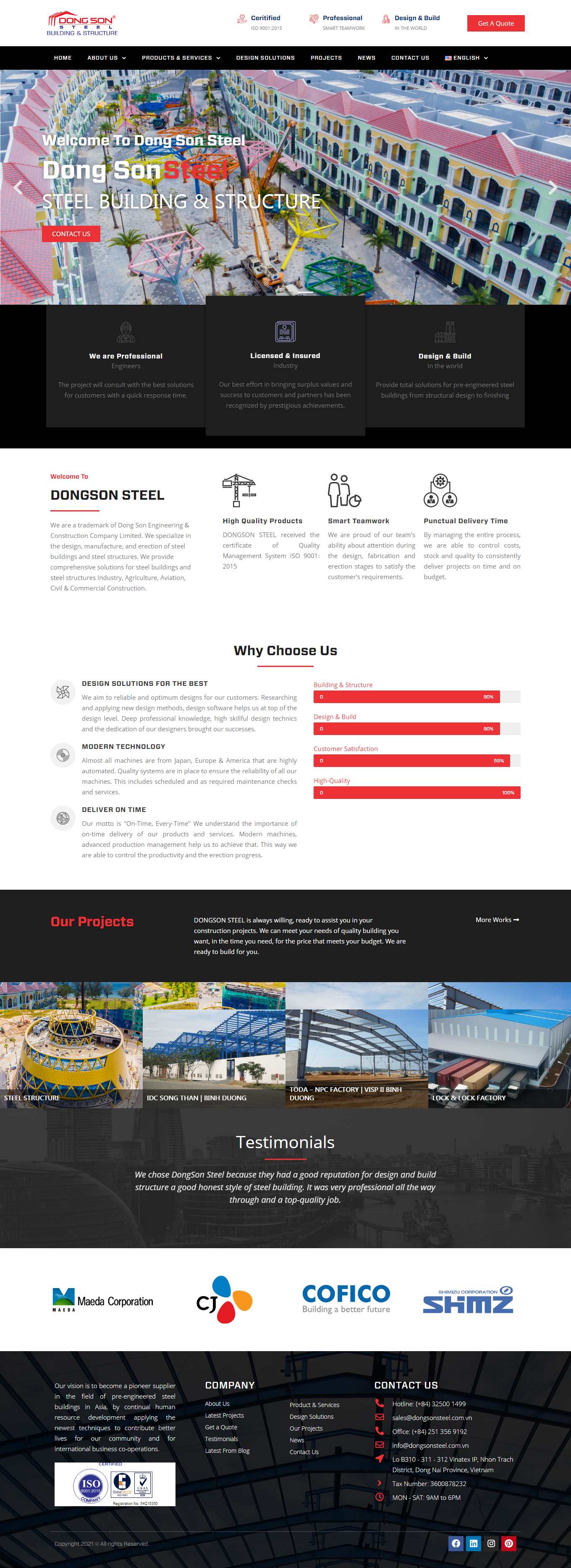 Thiết kế Web độc đáo dongsonsteel.com.vn