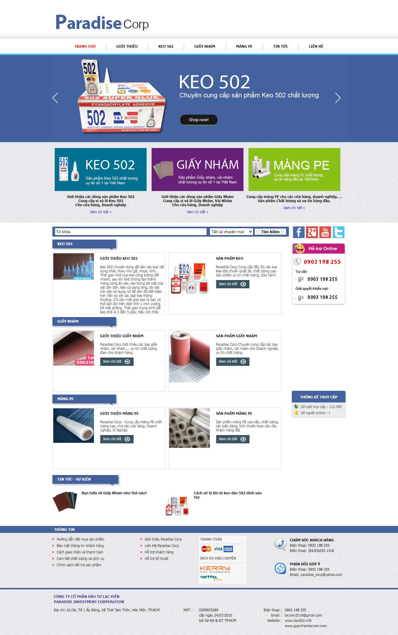 Thiết kế Web cực đẹp keo502.info