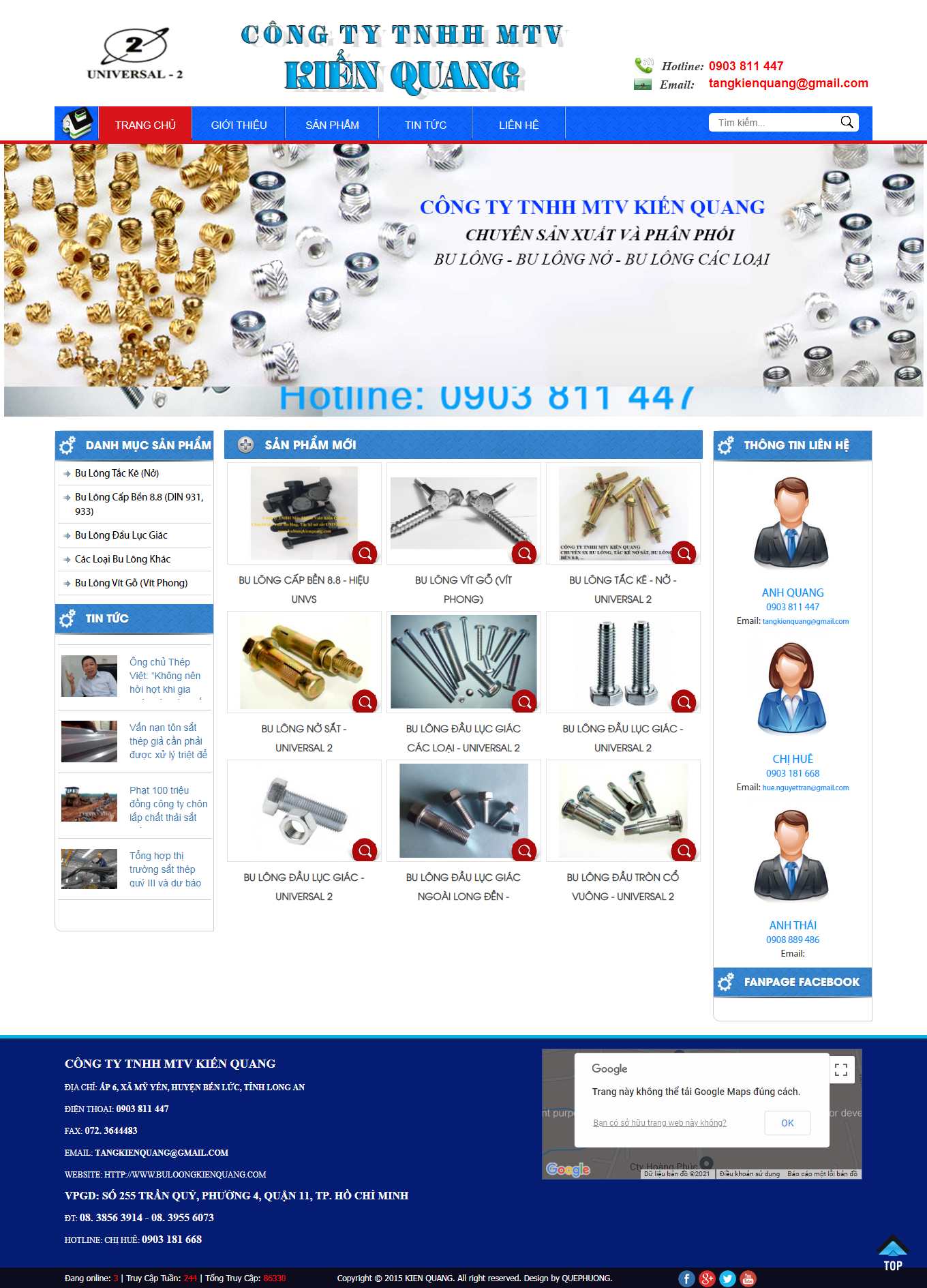 Thiết kế Web cực đẹp buloongkienquang.com