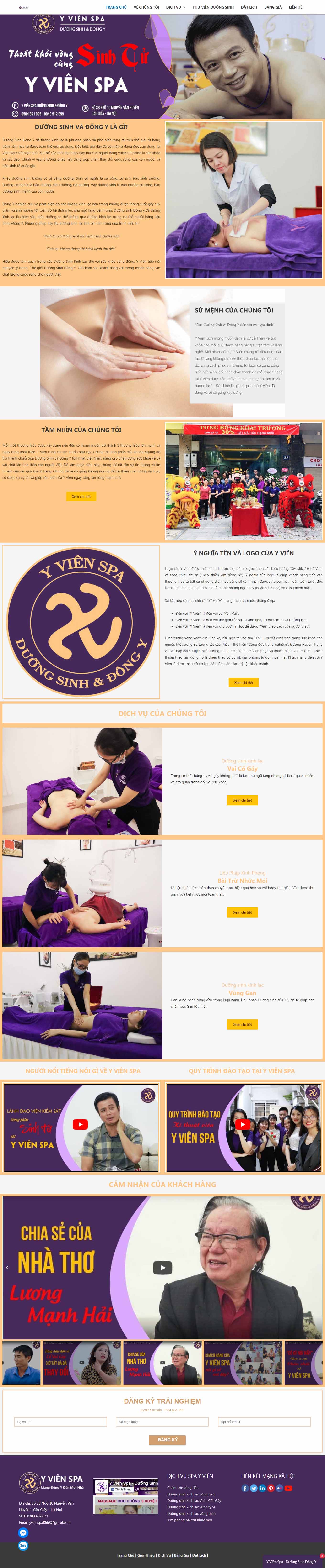 Thiết kế Web ưu việt yvienspa.com