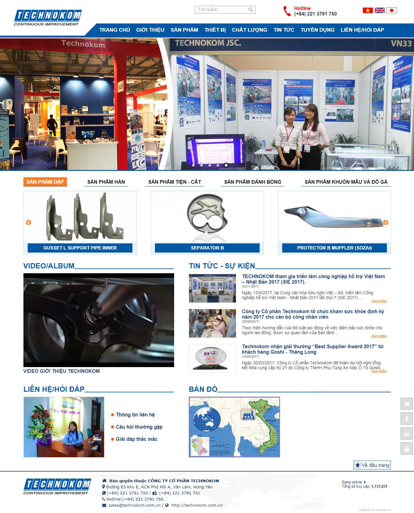 Thiết kế Web cho tập đoàn technokom.com.vn