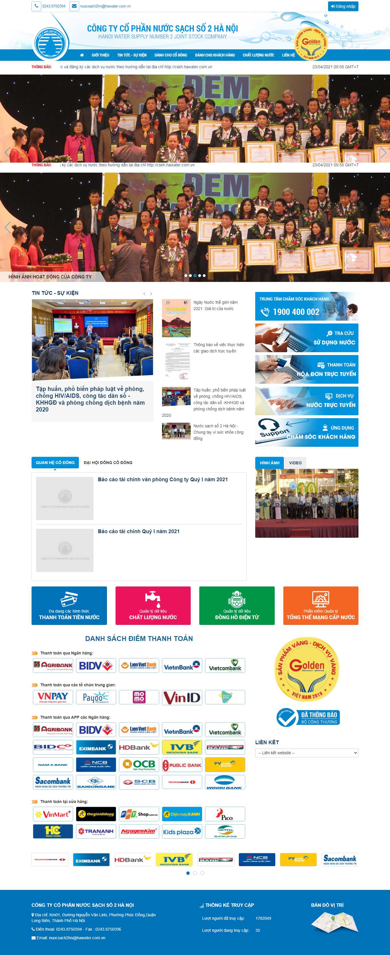 Thiết kế Web cho tập đoàn hawater.com.vn