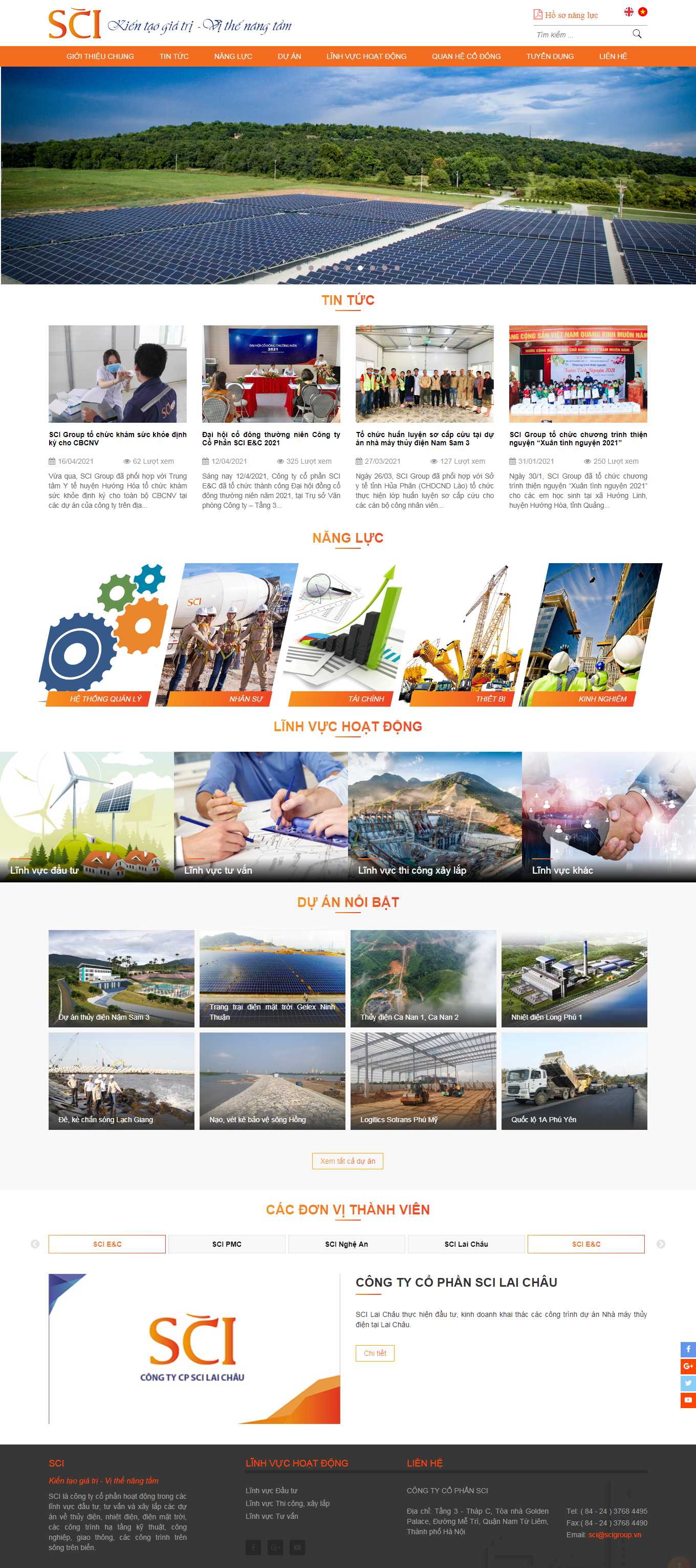 Thiết kế Web cho tập đoàn scigroup.vn