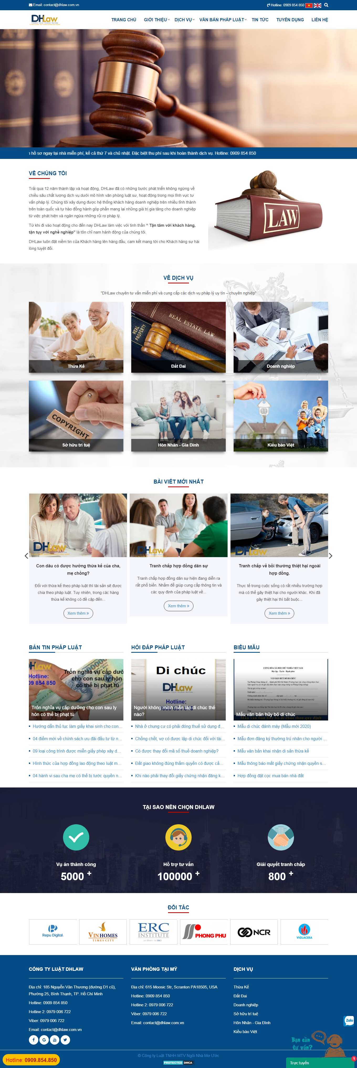 Thiết kế Web cho tập đoàn dhlaw.com.vn