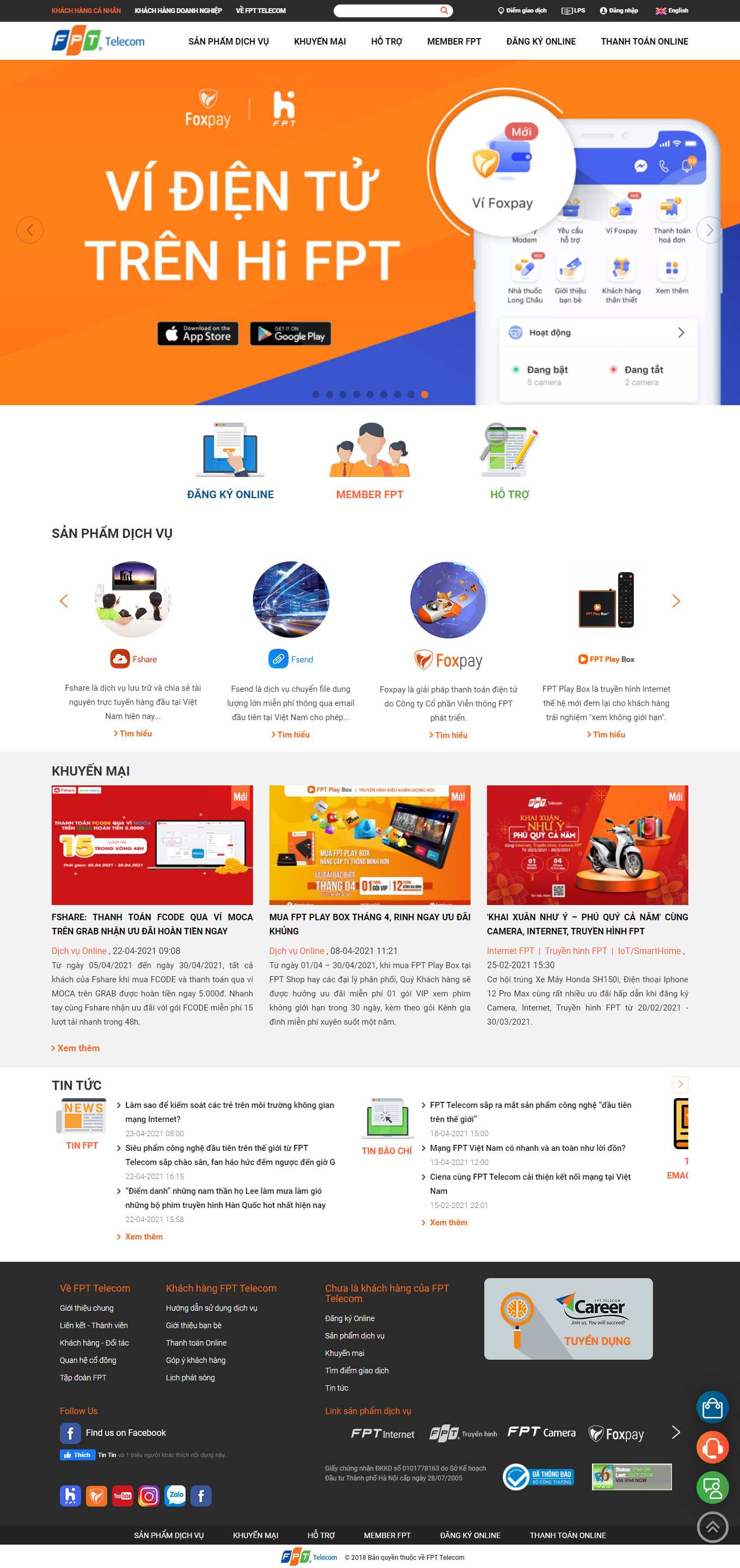 Thiết kế Web cho tập đoàn fpt.vn