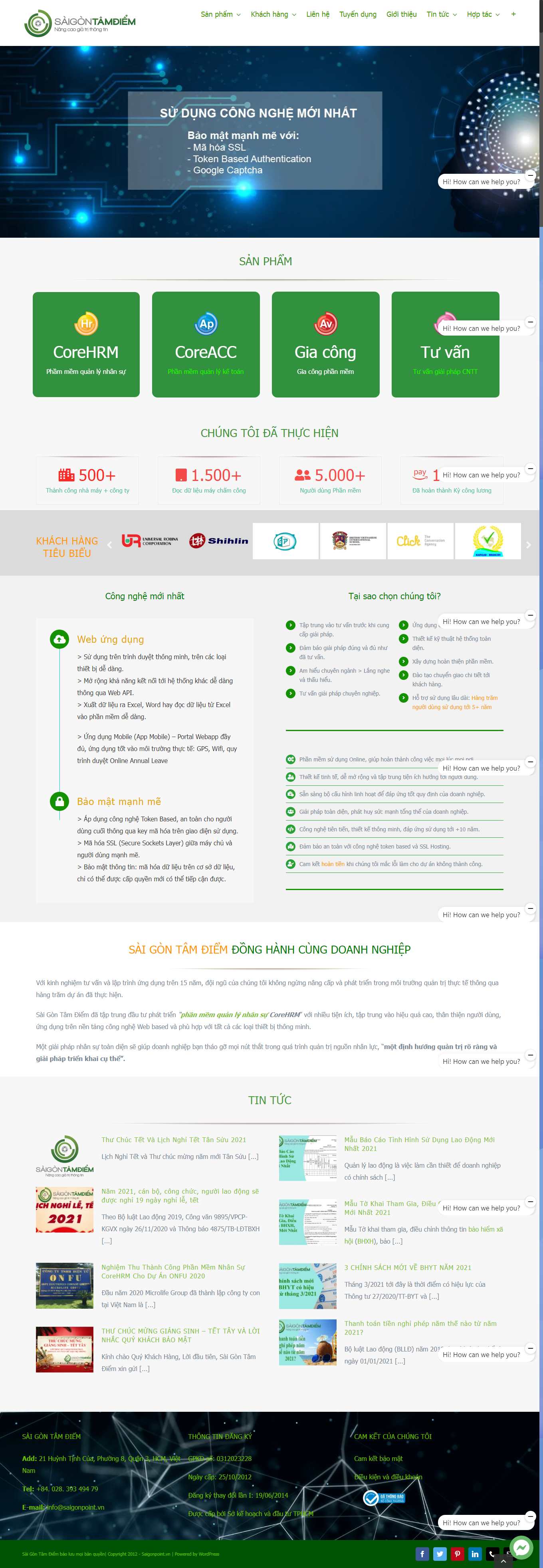 Thiết kế Web phần mềm saigonpoint.vn