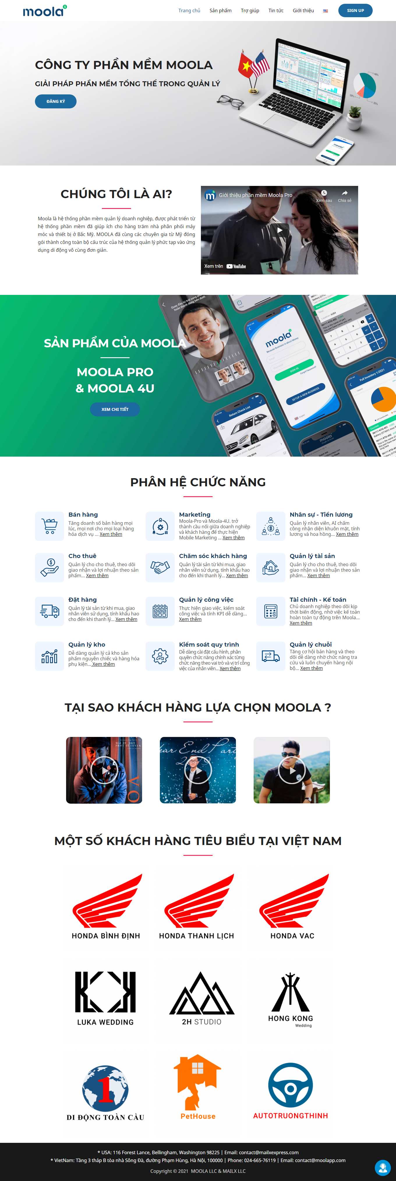 Thiết kế Web phần mềm moola.vn