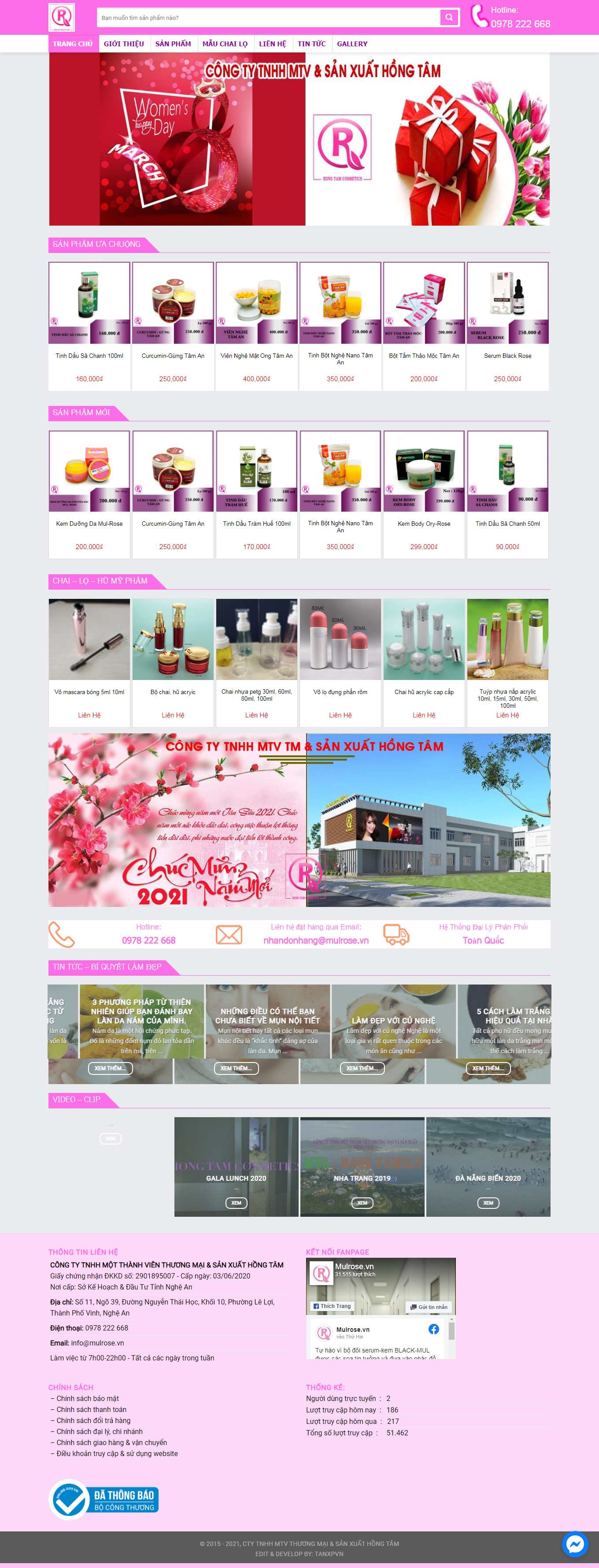 Thiết kế Web shop mulrose.vn