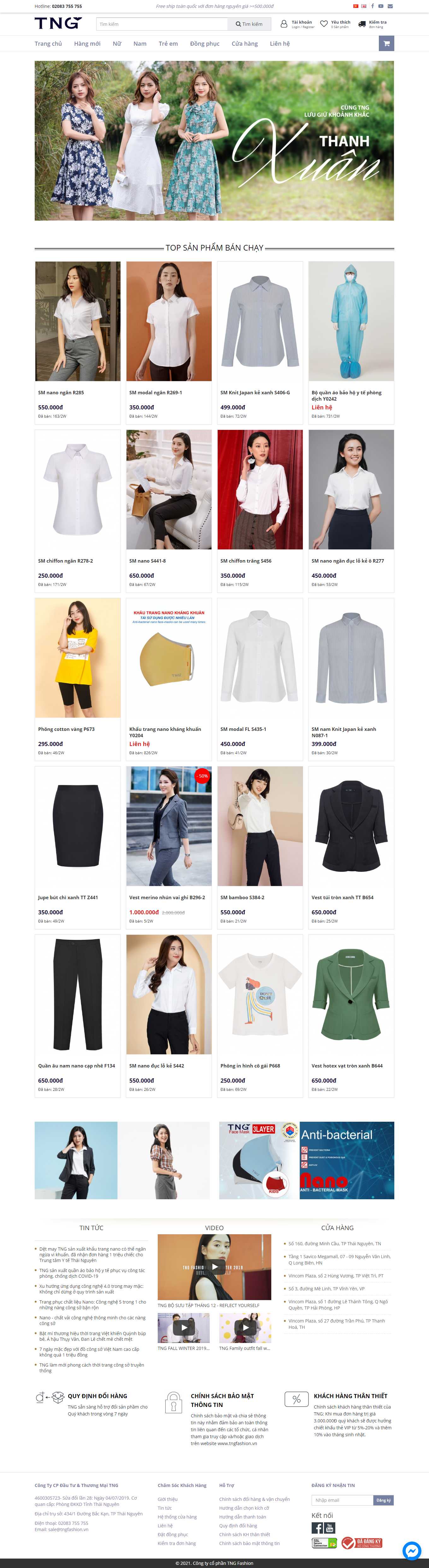 Thiết kế Web shop thời trang tngfashion.vn