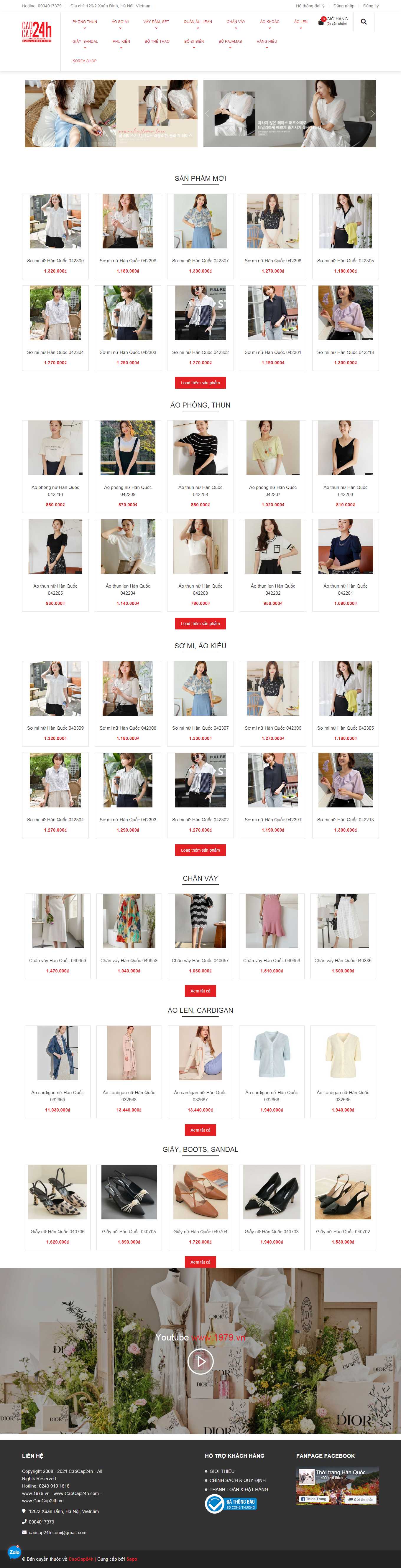 Thiết kế Web shop thời trang caocap24h.com