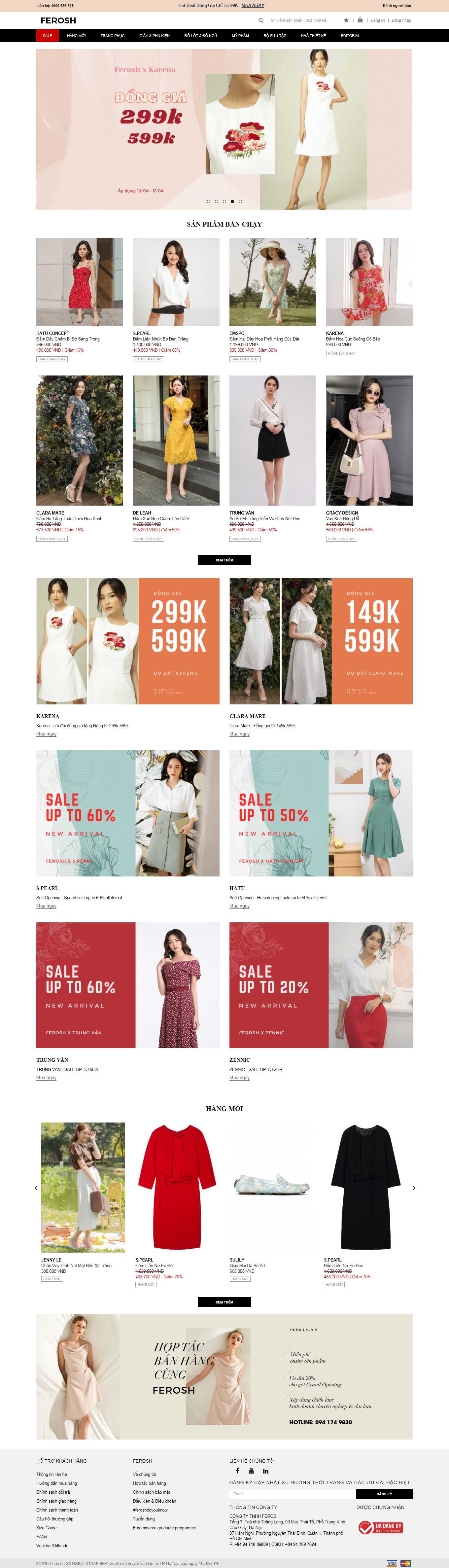 Thiết kế Web shop thời trang ferosh.vn