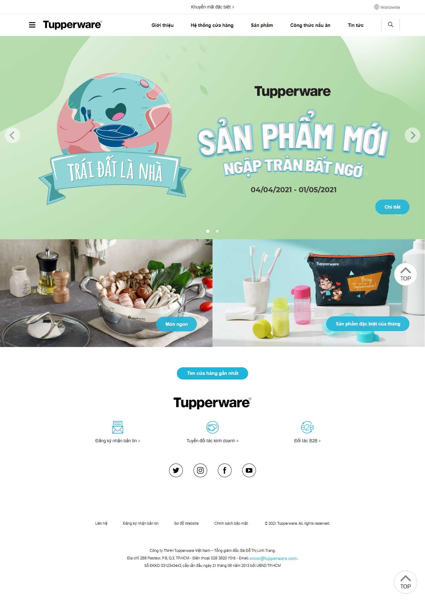 Thiết kế Web bán bình giữ nhiệt tupperware.com.vn