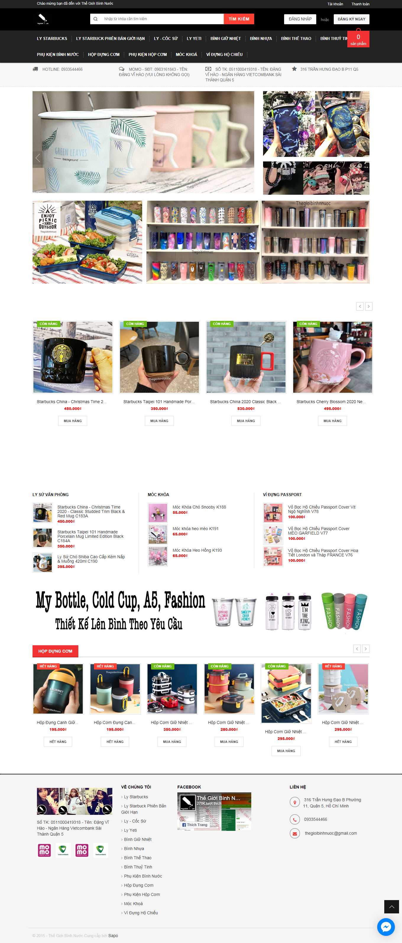 Thiết kế Web bán bình giữ nhiệt thegioibinhnuoc.com