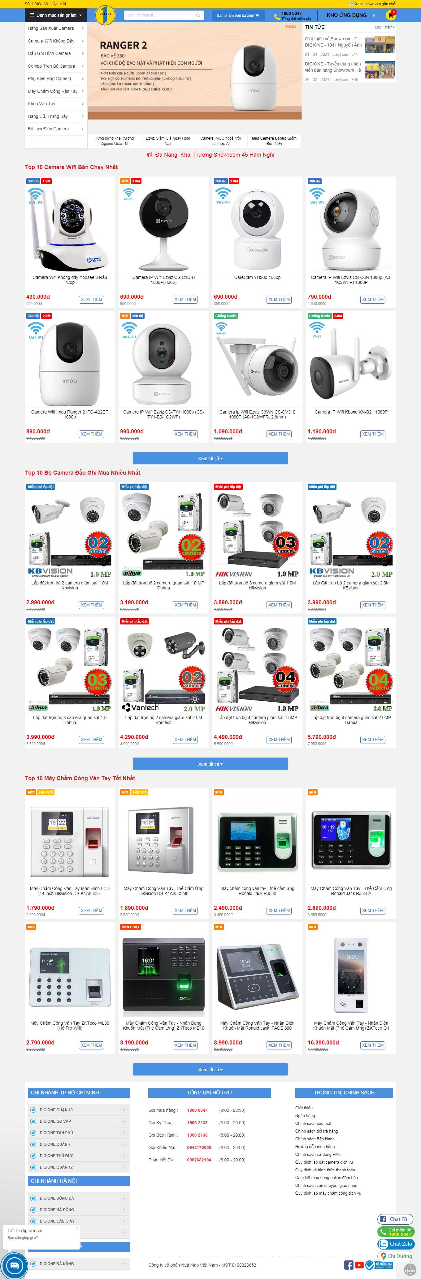 Thiết kế Web máy chấm công digione.vn