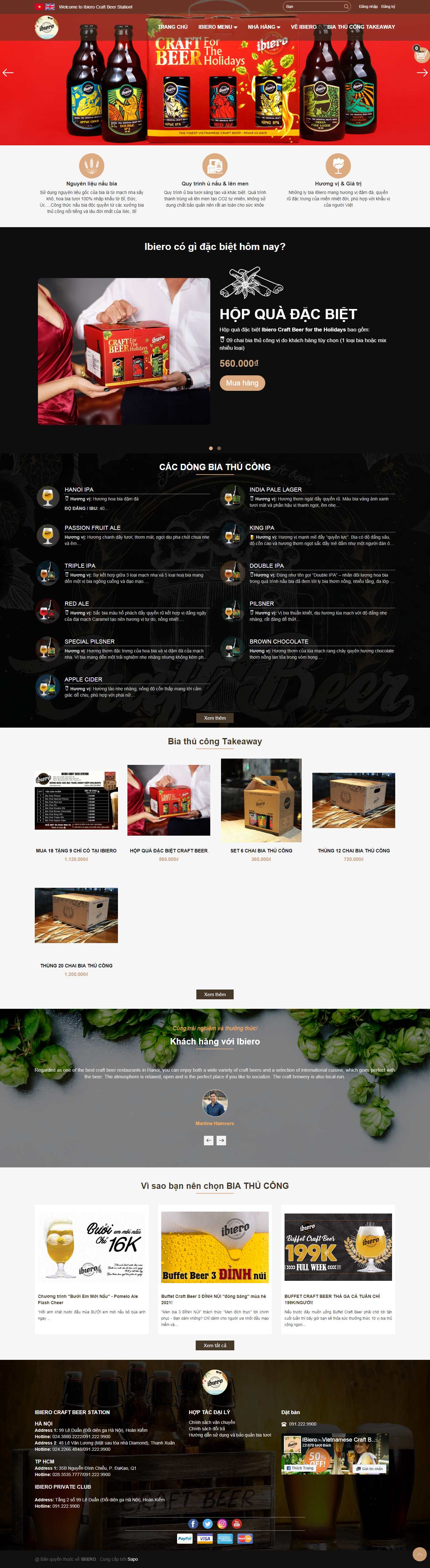 Thiết kế Web quán bia ibiero.com