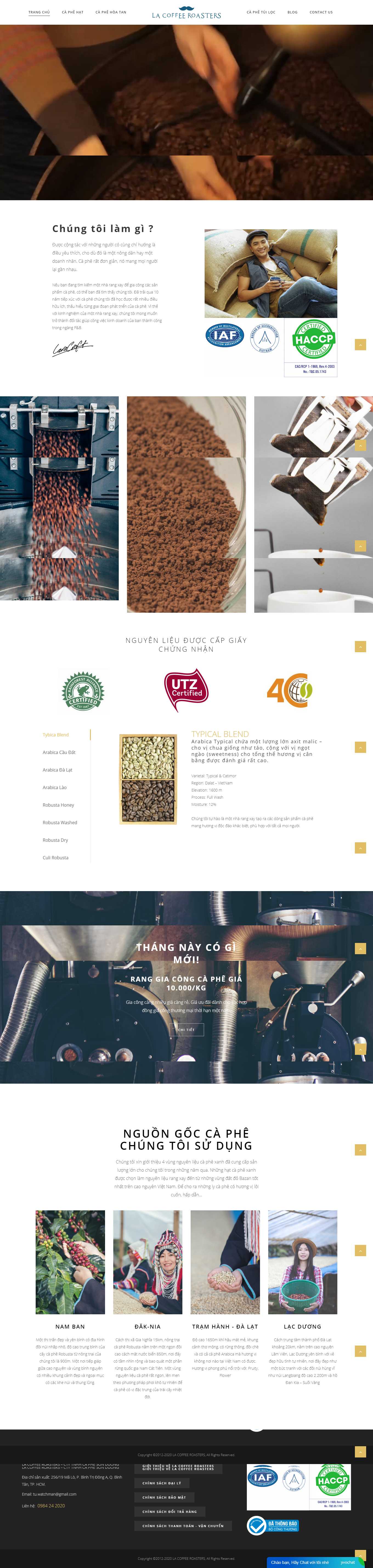 Thiết kế Web quán cafe rangcaphe.vn