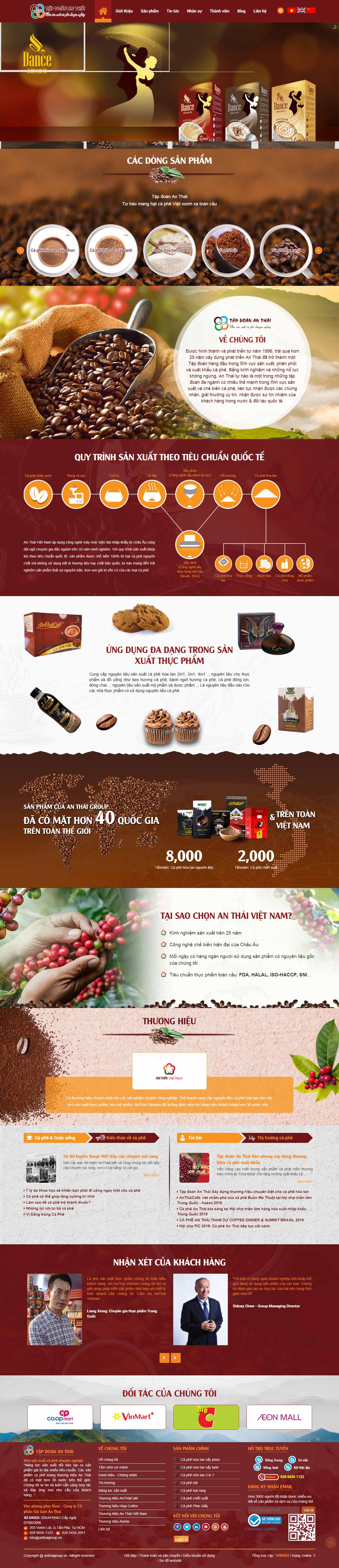 Thiết kế Web quán cafe anthaigroup.vn