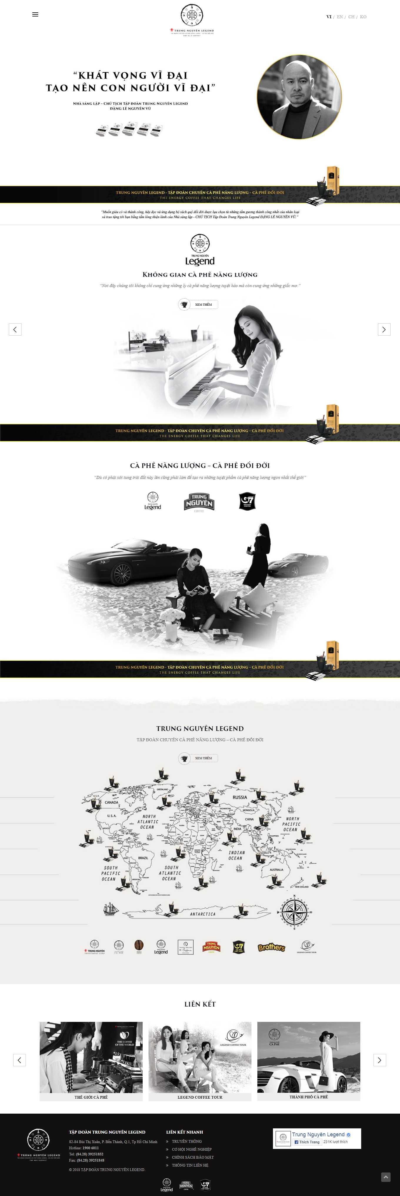 Thiết kế Web quán cafe trungnguyenlegend.com