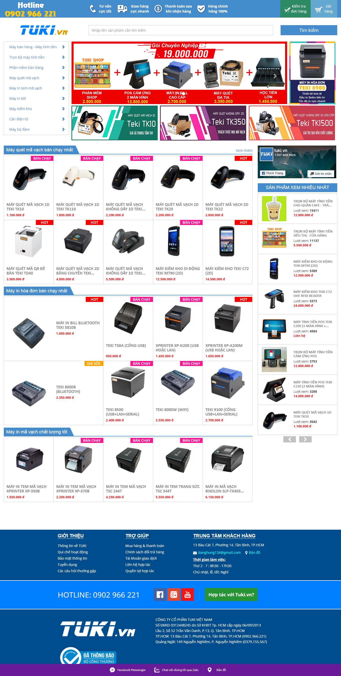 Thiết kế Web máy in mã vạch tuki.vn