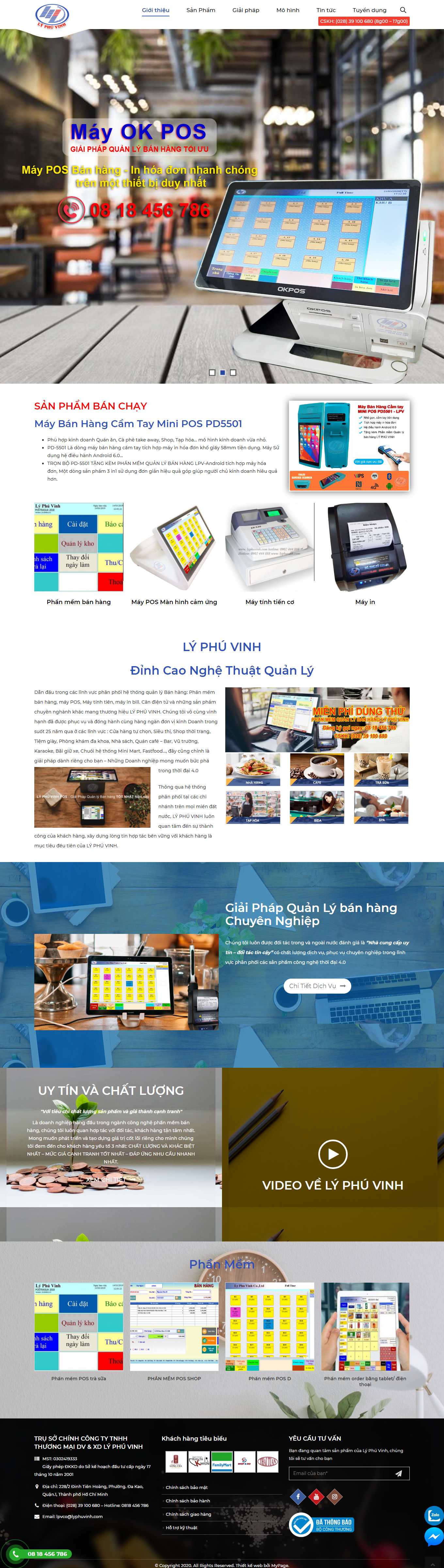 Thiết kế Web máy tính tiền lyphuvinh.com