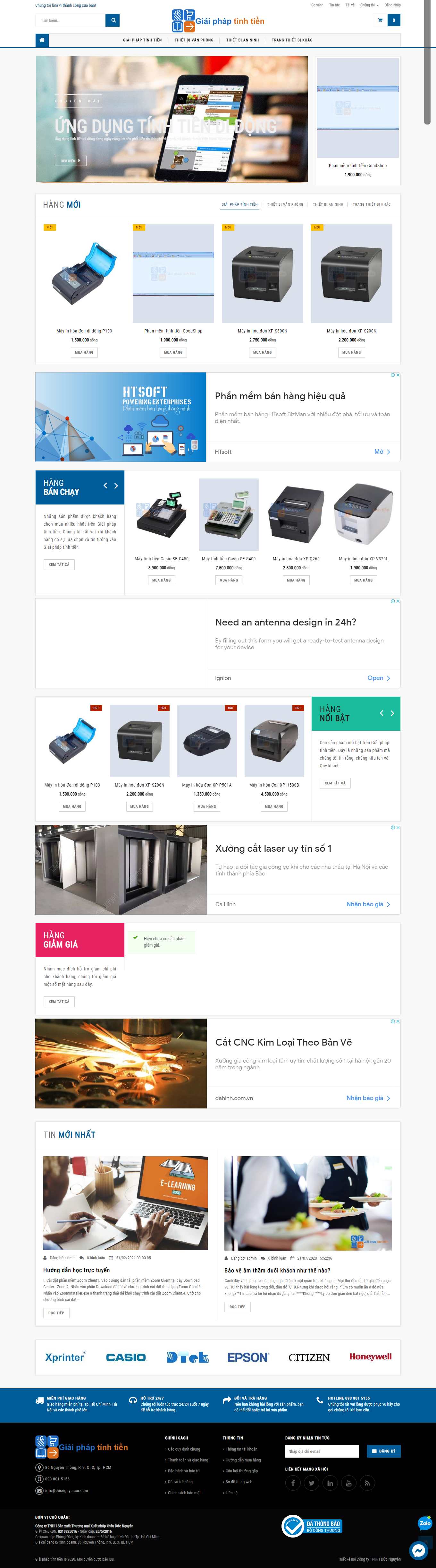 Thiết kế Web máy tính tiền giaiphaptinhtien.com