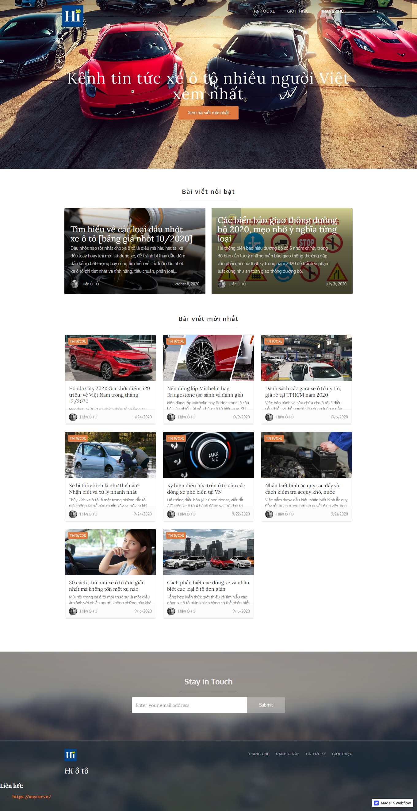 Thiết kế Web gara ô tô 2oto.webflow.io