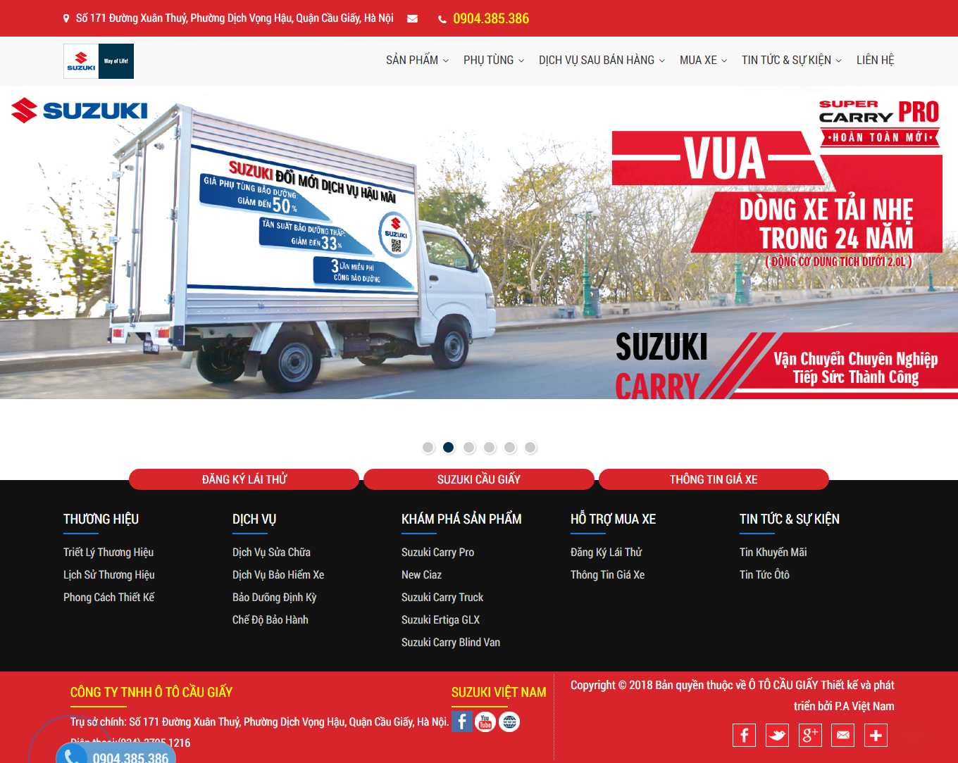 Thiết kế Web gara ô tô otocaugiay.vn