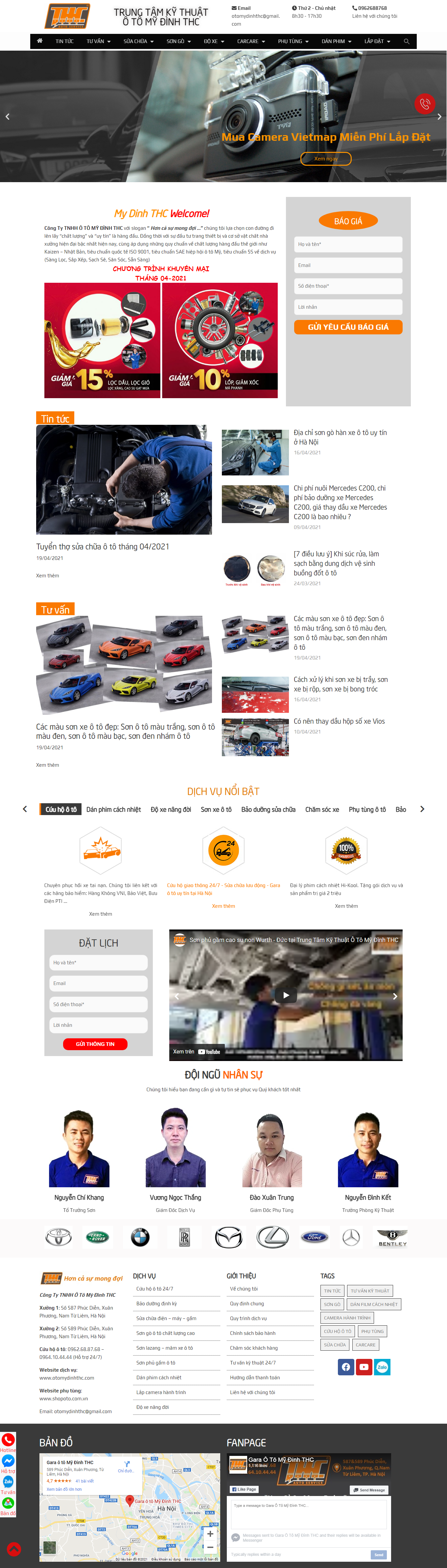 Thiết kế Web gara ô tô otomydinhthc.com