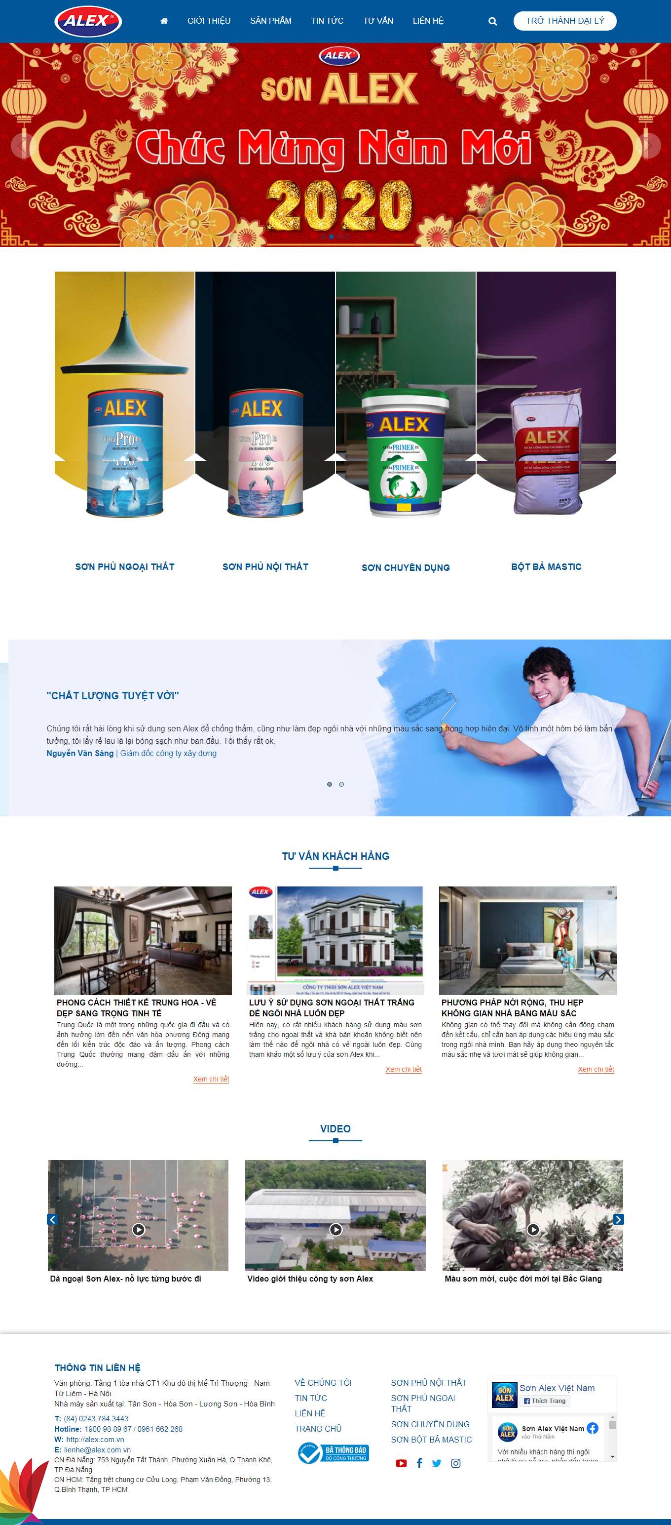 Thiết kế Web hệ thống đại lý alex.com.vn