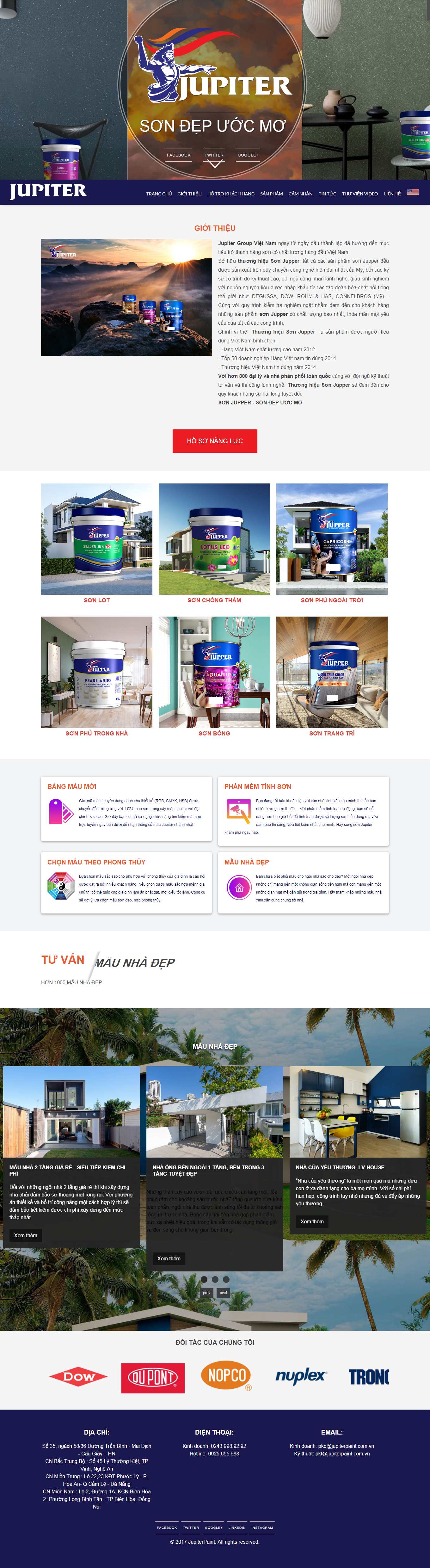 Thiết kế Web hệ thống đại lý jupiterpaint.com.vn