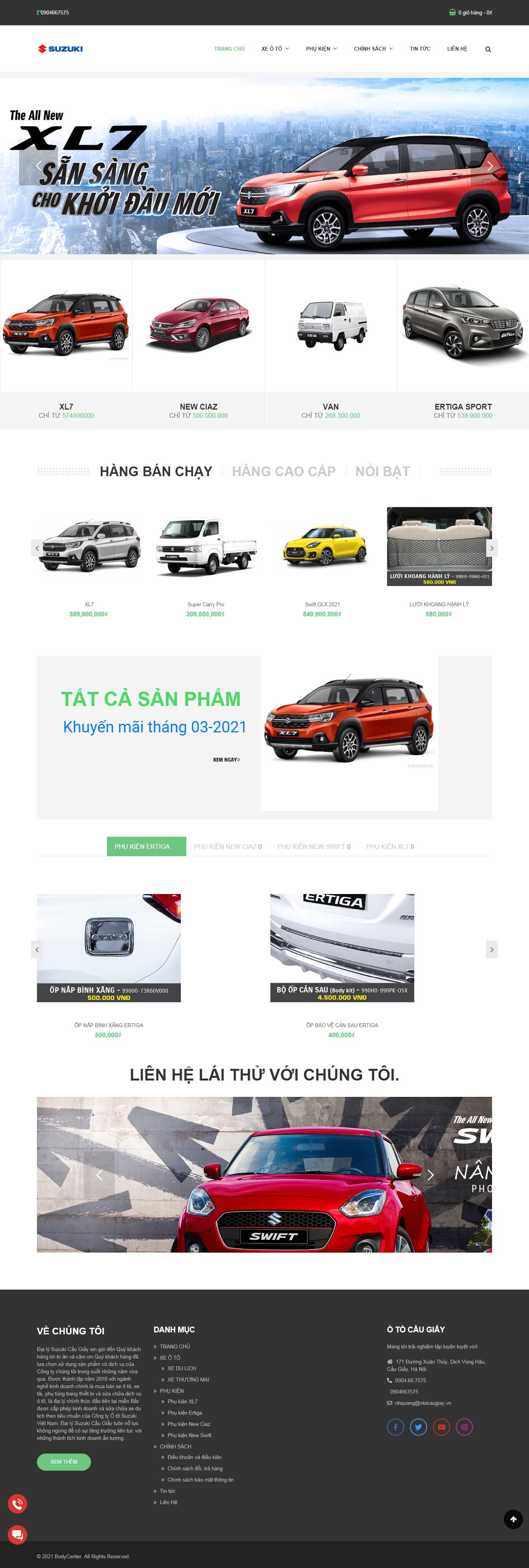 Thiết kế Web nhà phân phối otosuzuki.com.vn