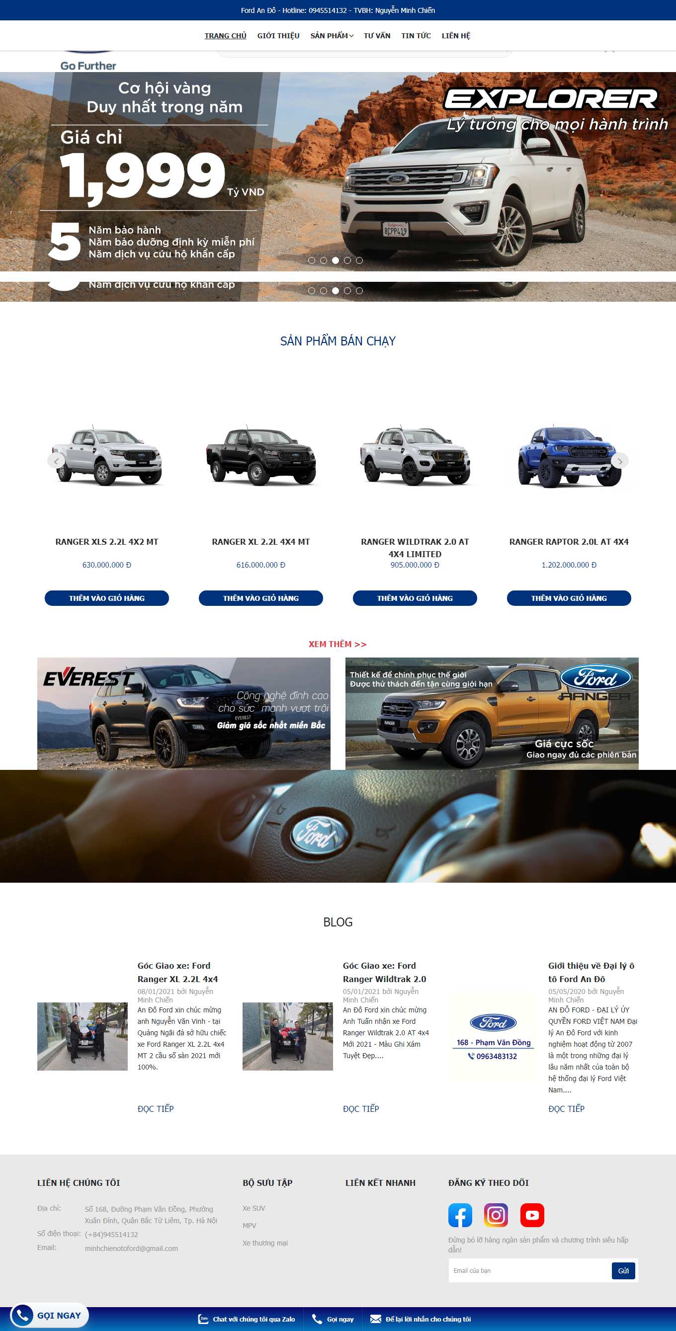 Thiết kế Web nhà phân phối dailyotoford.vn