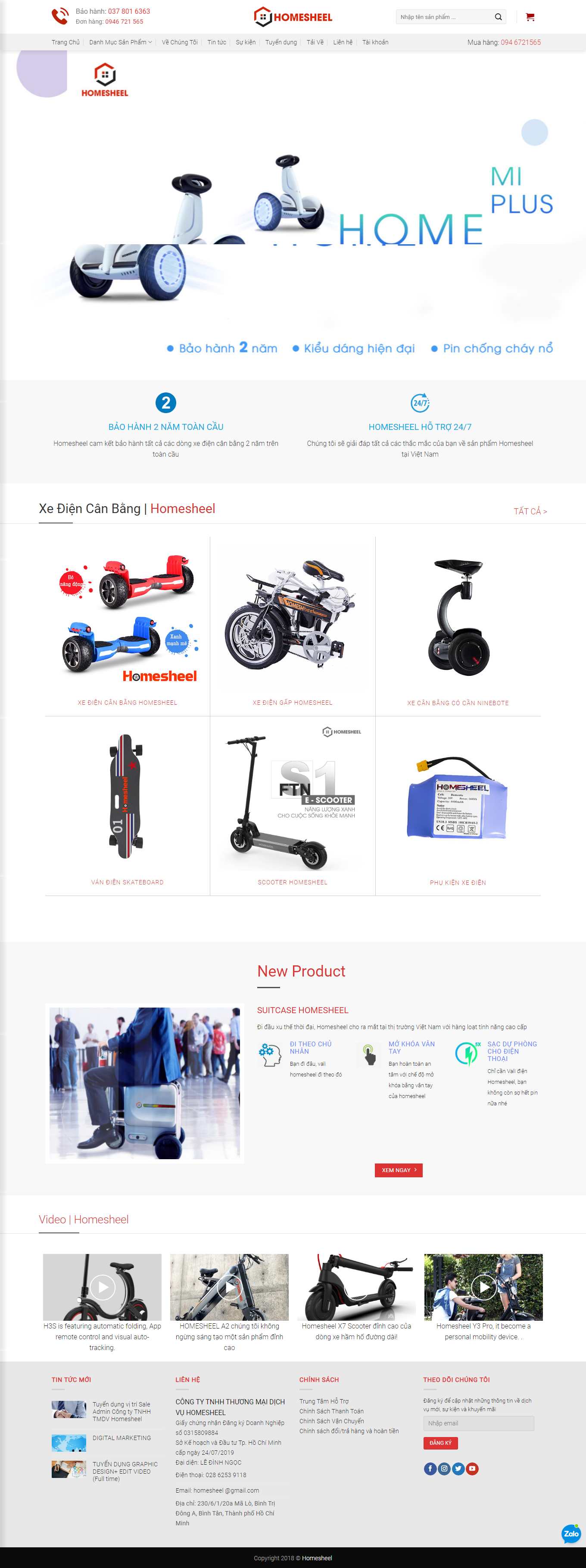 Thiết kế Web nhà phân phối homesheel.com.vn