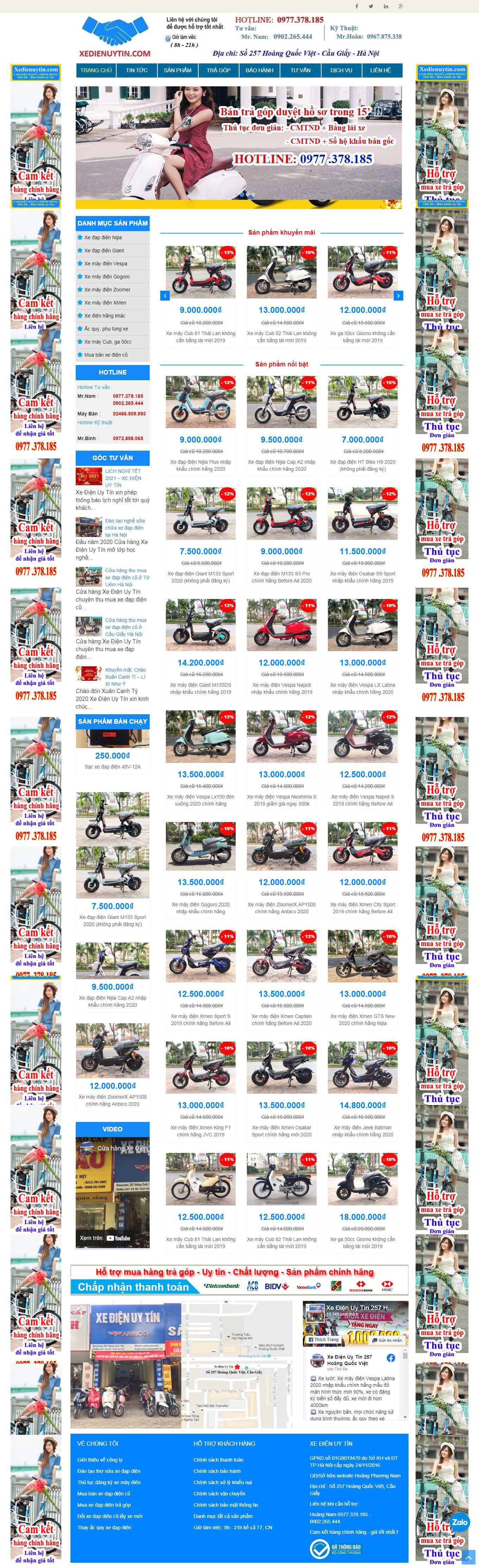 Thiết kế Web nhà phân phối xedienuytin.com