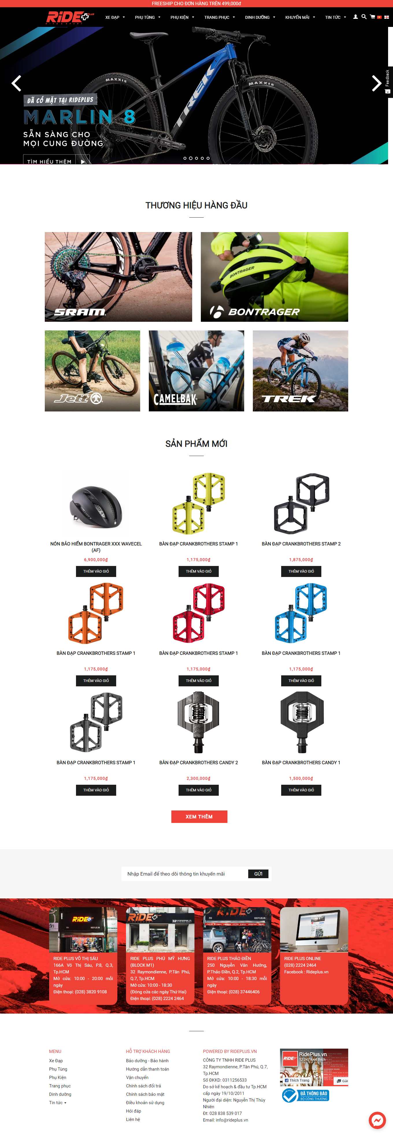 Thiết kế Web nhà phân phối rideplus.vn