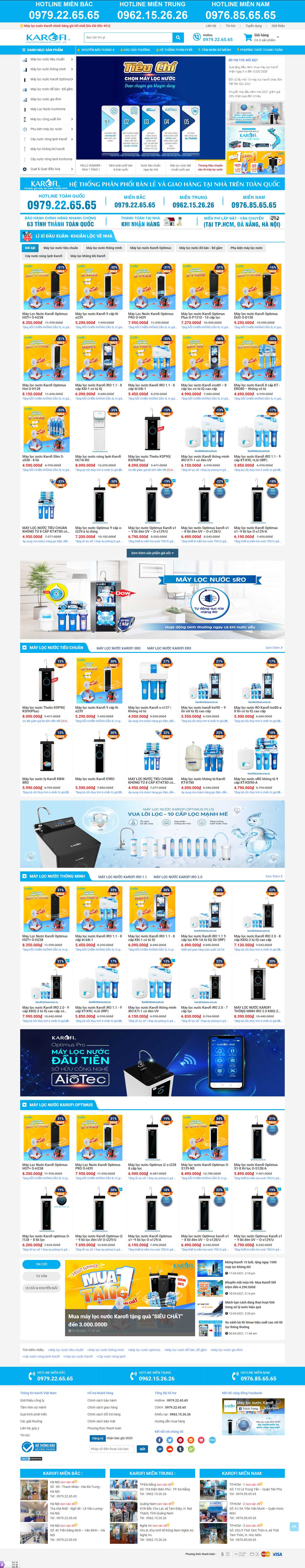 Thiết kế Web máy lọc nước karofivietnam.com.vn