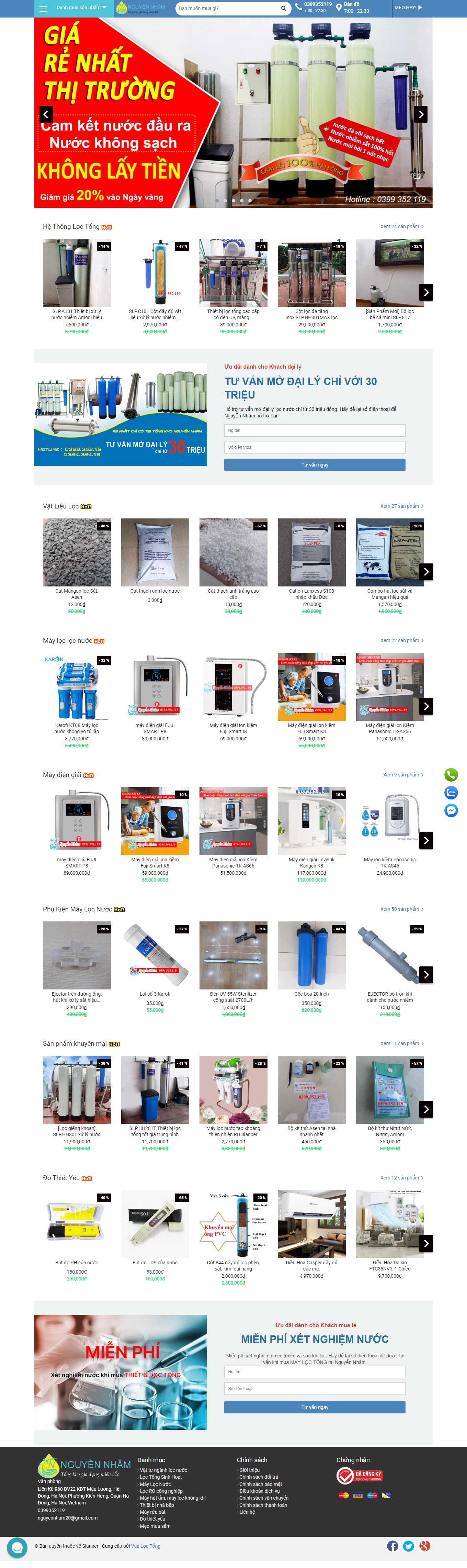 Thiết kế Web máy lọc nước tongkhonguyennham.com