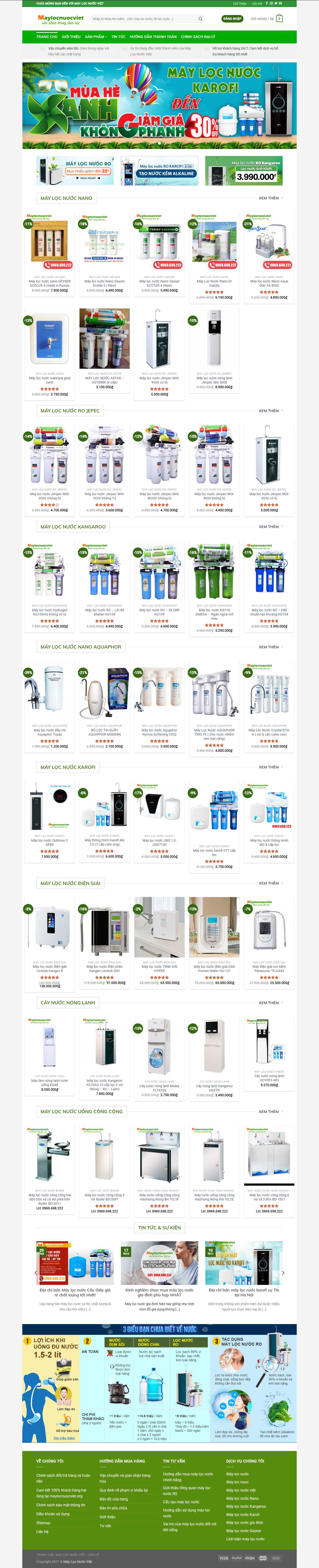 Thiết kế Web máy lọc nước maylocnuocviet.org