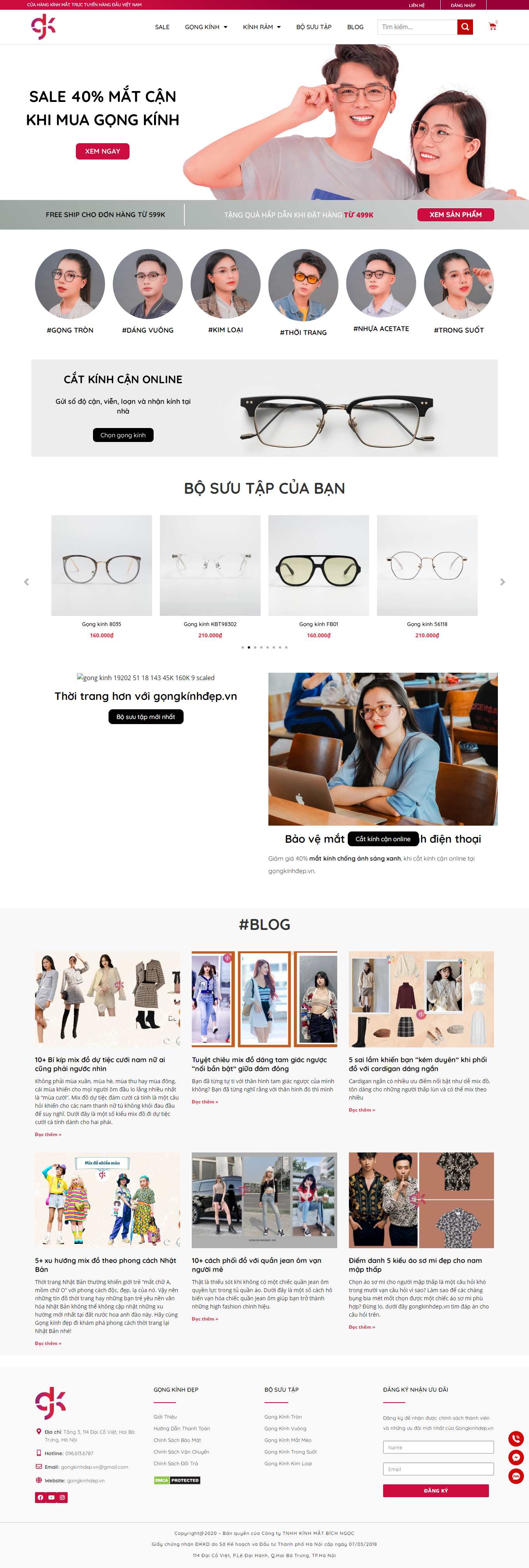 Thiết kế Web kinh mắt thời trang gongkinhdep.vn