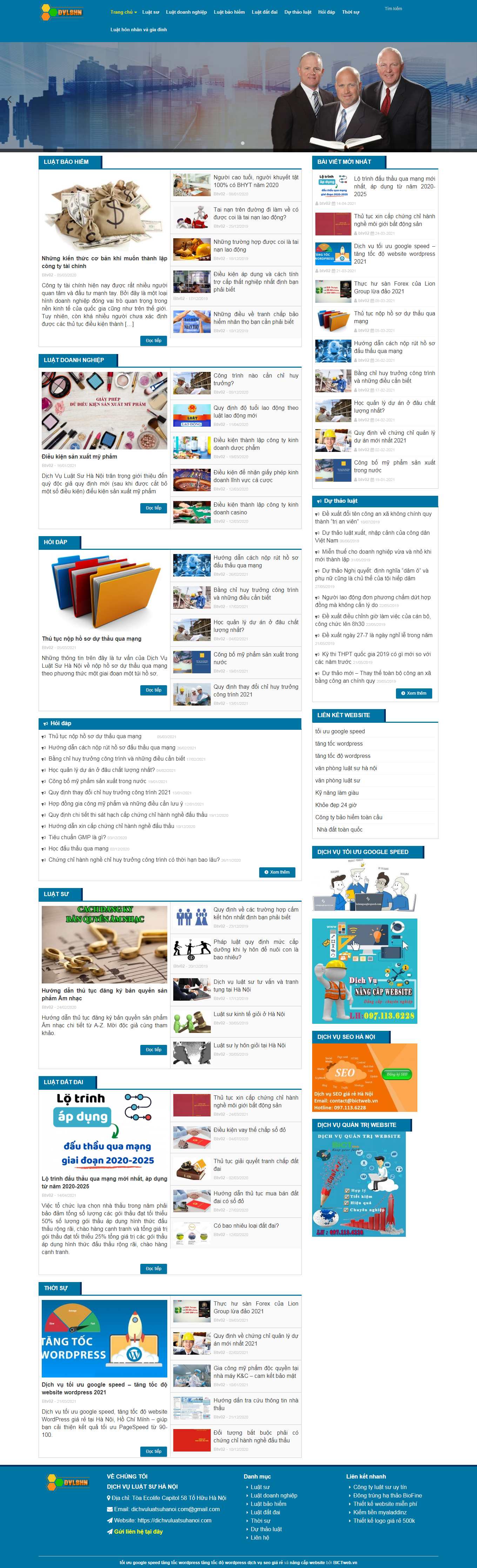 Thiết kế Web luật sư dichvuluatsuhanoi.com