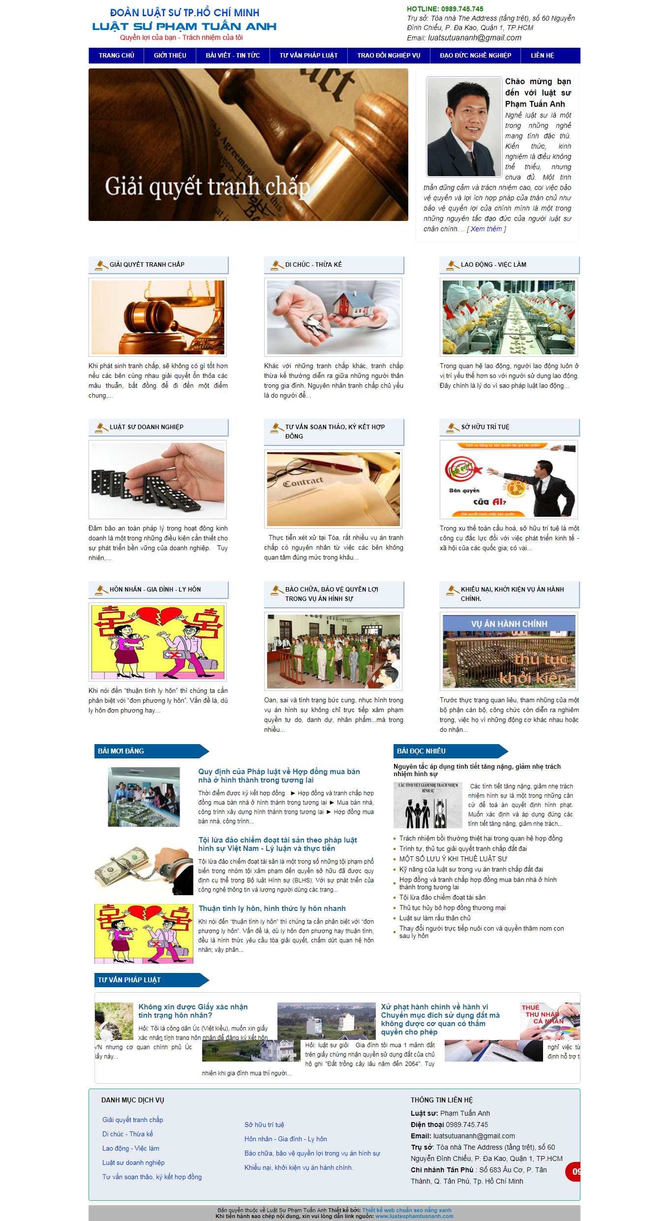 Thiết kế Web luật sư luatsuphamtuananh.com