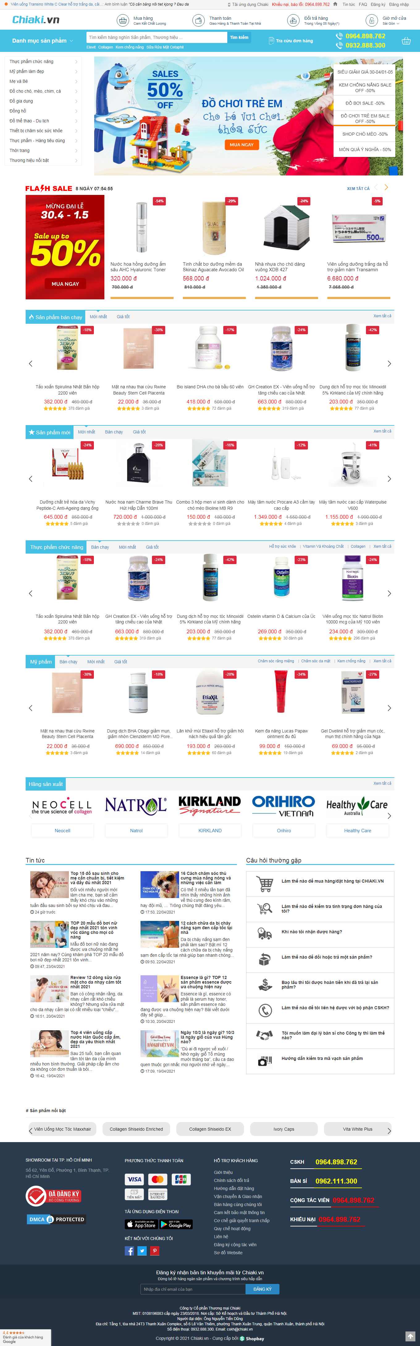 Thiết kế Web bán nước hoa chiaki.vn