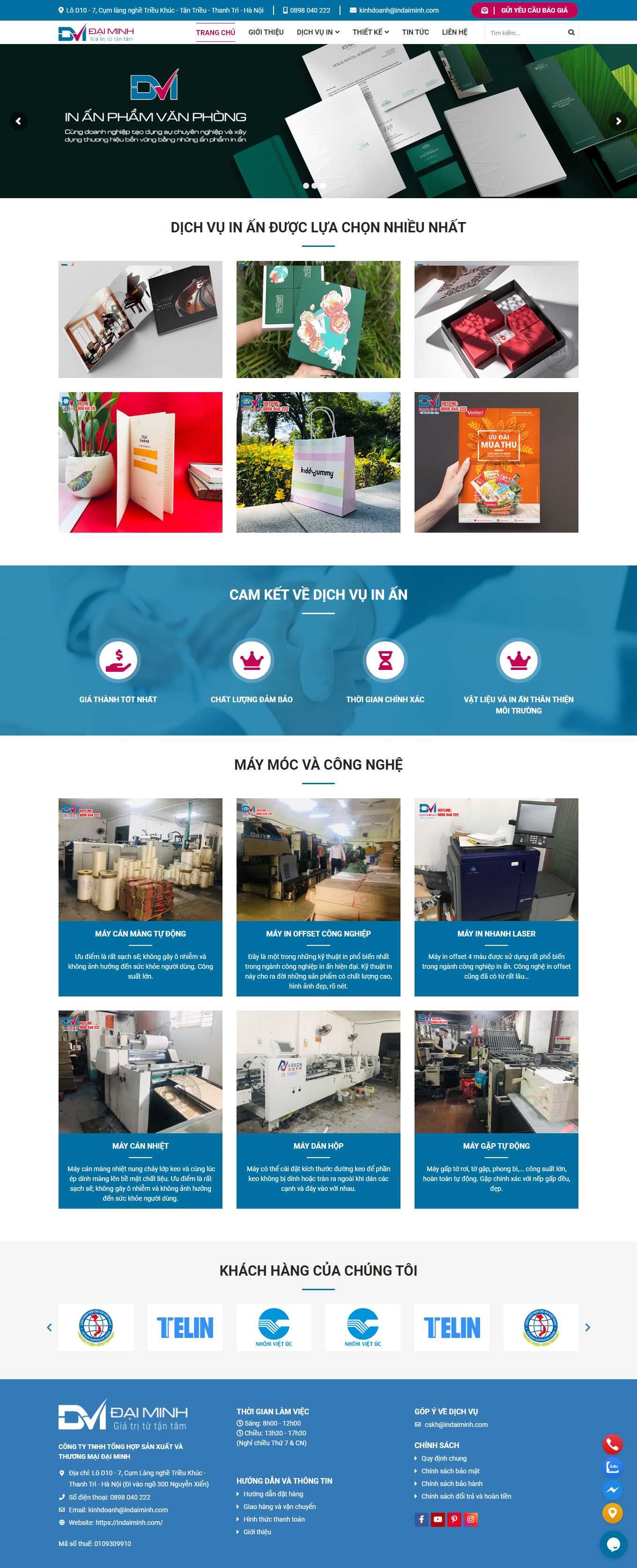 Thiết kế Web catalogue indaiminh.com