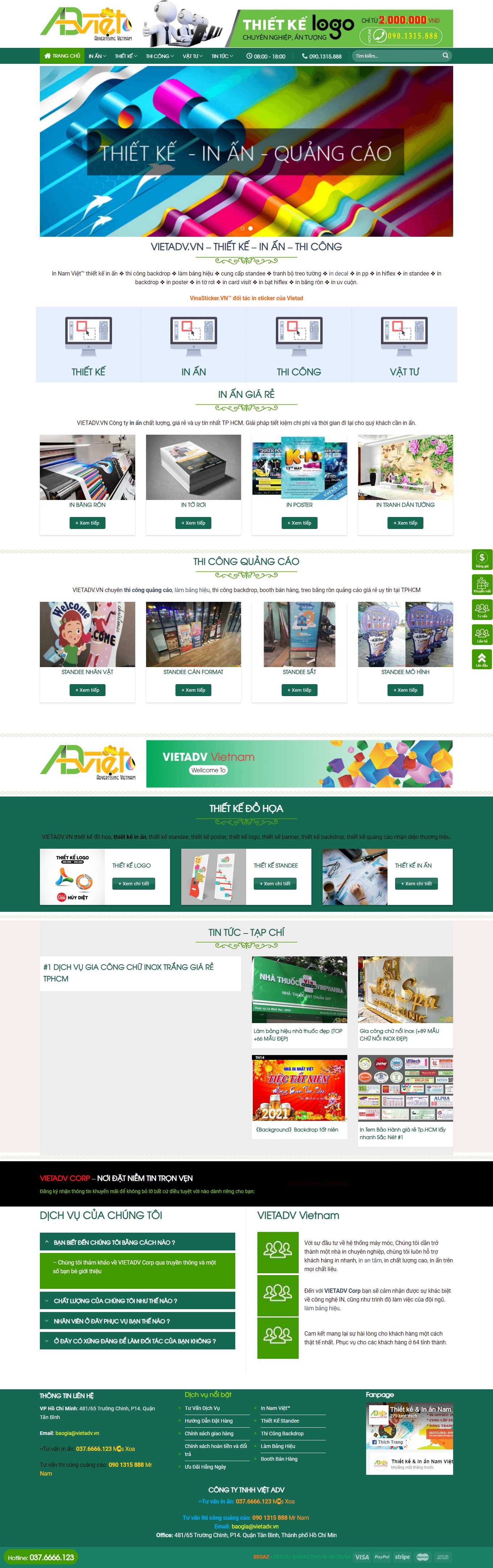 Thiết kế Web catalogue vietadv.vn