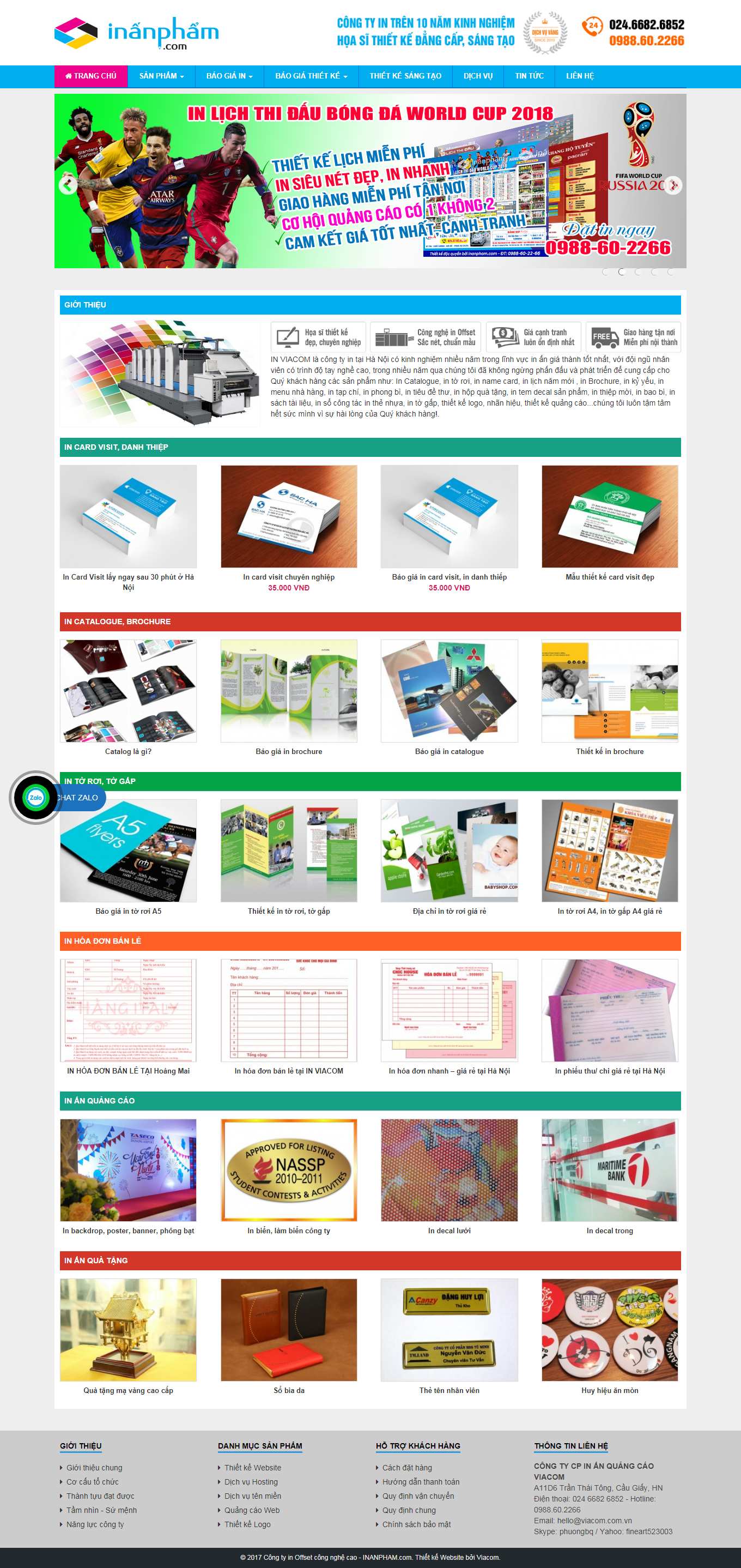 Thiết kế Web profile inanpham.com