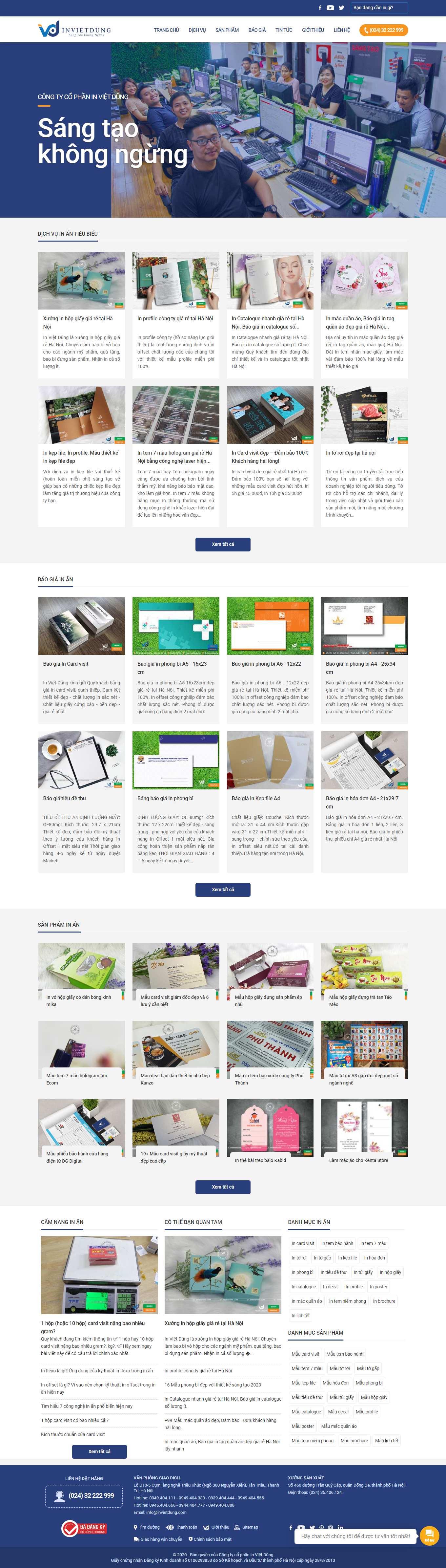 Thiết kế Web profile invietdung.com