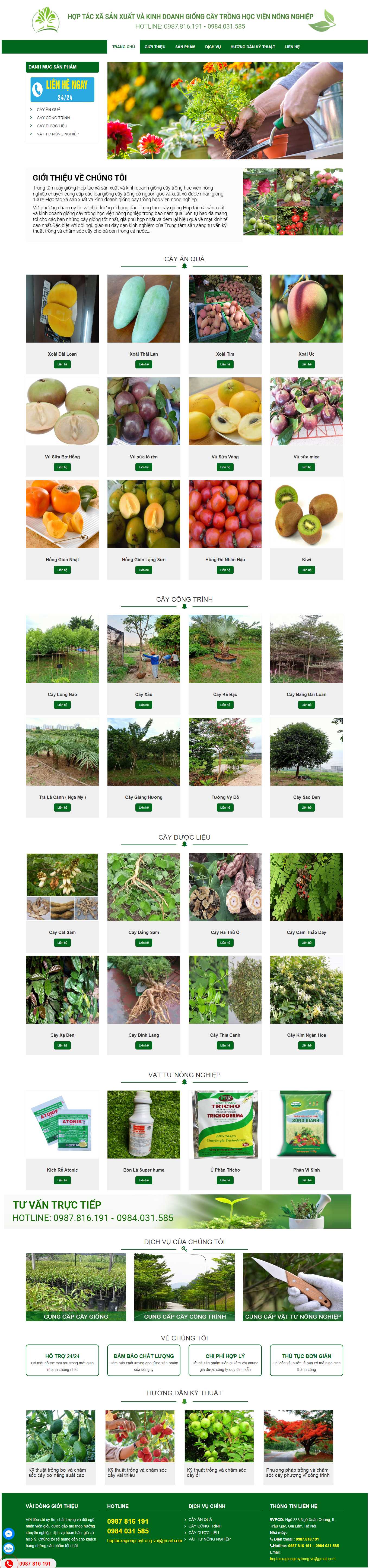 Thiết kế Web giống cây trồng hoptacxagiongcaytrong.vn