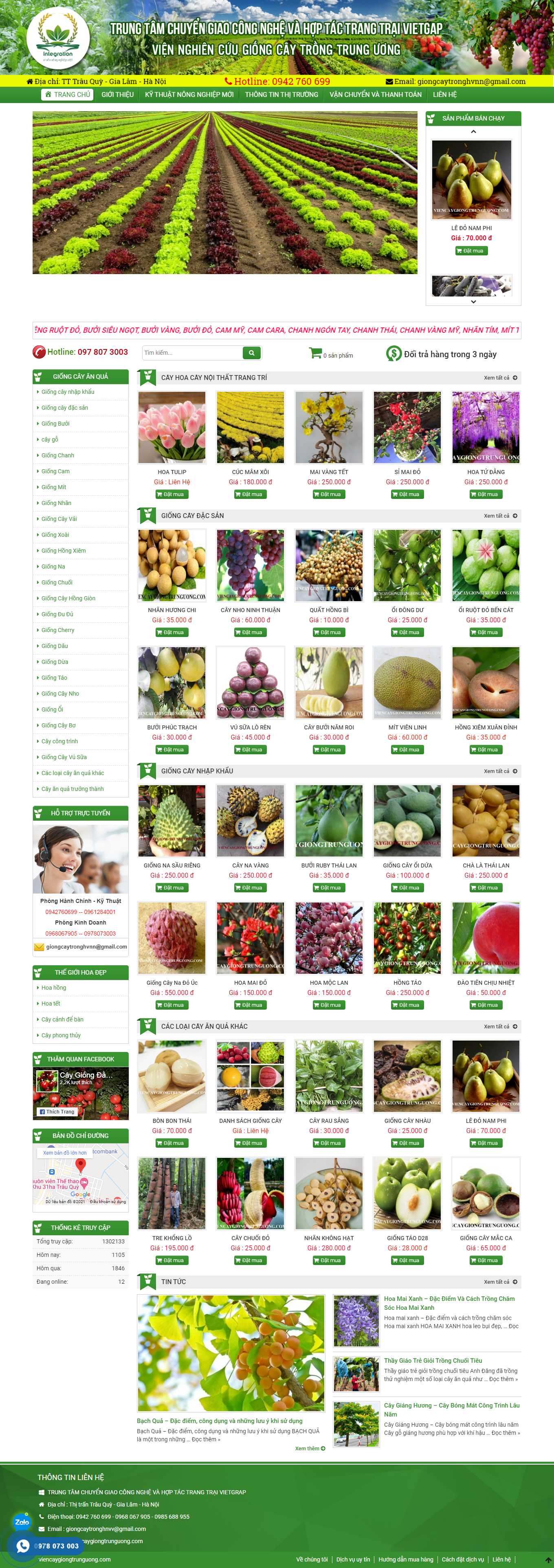 Thiết kế Web giống cây trồng viencaygiongtrunguong.com