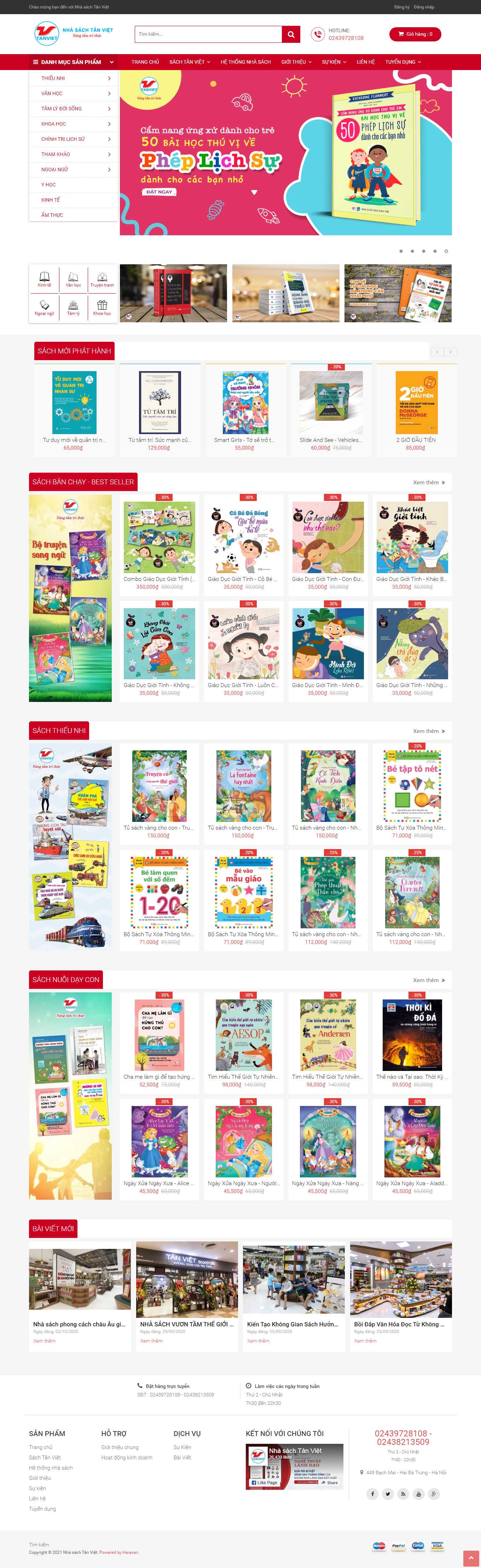 Thiết kế Web nhà sách tanvietbooks.com.vn