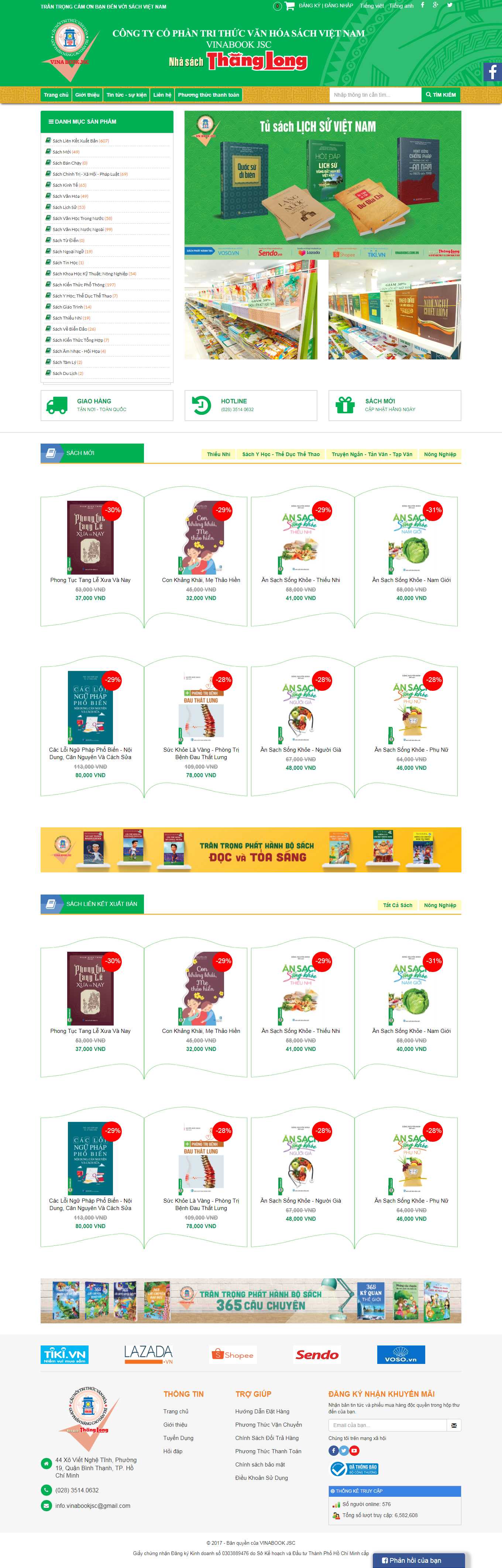 Thiết kế Web nhà sách vinabooks.com.vn